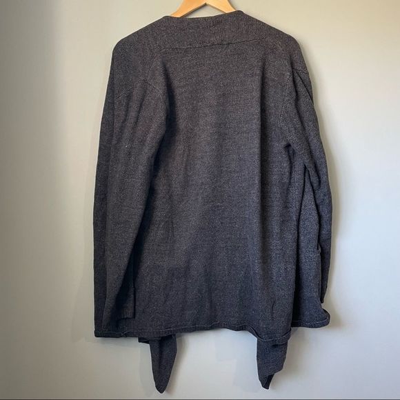 BAREFOOT DREAMS draped cardigan cozy chic ultra lite size L/XL grey/black - Picture 12 of 14
